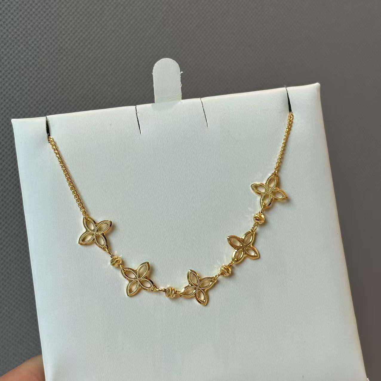 【镂空五花黄金项链】足金999套链 不支持7天无理由