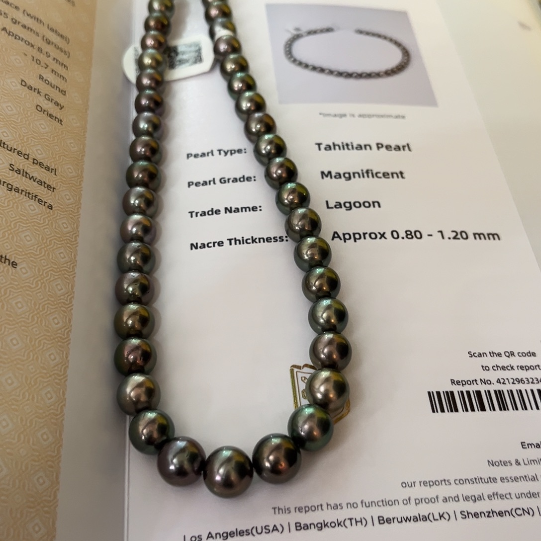 未镶嵌海水珍珠颈饰8.9-10.7拉贡四星大证