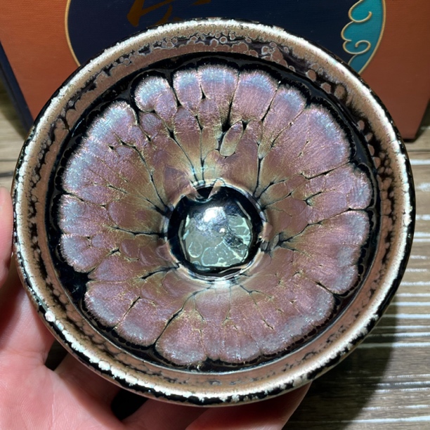 建阳建盏陶瓷茶杯名家支静金玫瑰纯手工原矿铁胎高档主人杯盏杯