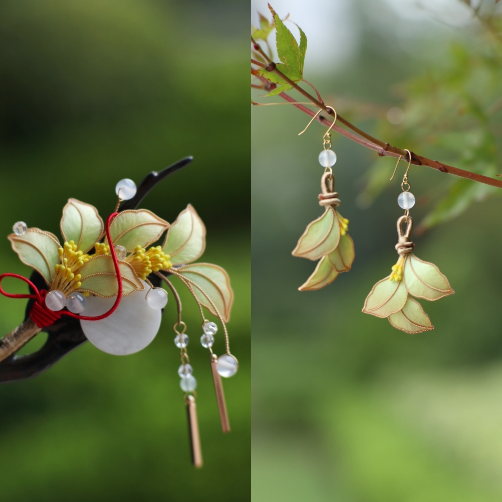 【月桂寄相思】非遗桑蚕丝绒花桂花手工古风日常