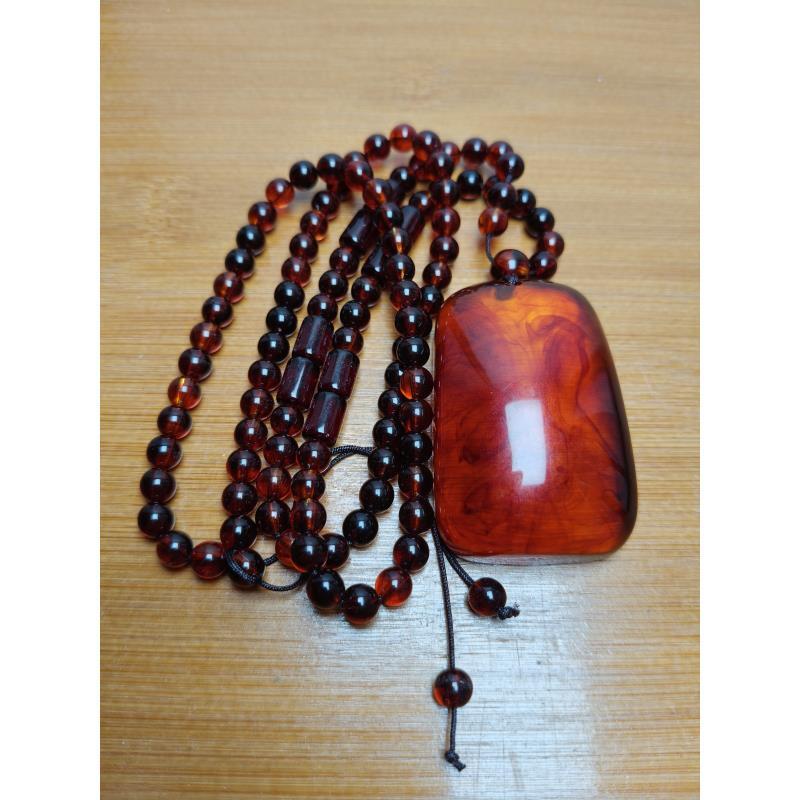 A0497-血菩提平安扣项链（无礼盒）