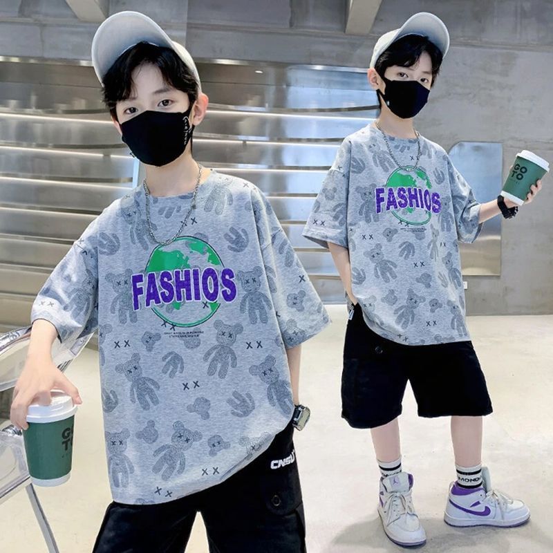 【100%纯棉】儿童T恤短袖2025年夏季新款中大童男童夏款男孩半袖潮T