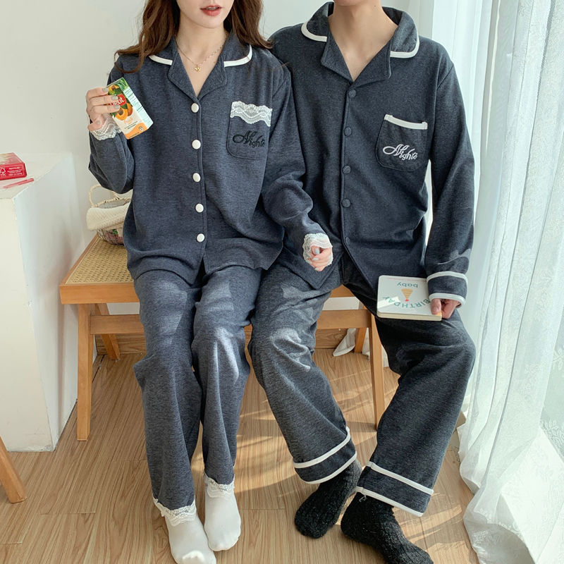 情侣款秋冬季睡衣保暖宽松休闲长袖翻领2025爆款可外穿家居服套装