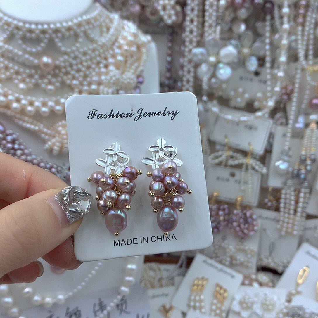 耳饰淡水珍珠银S925镶嵌