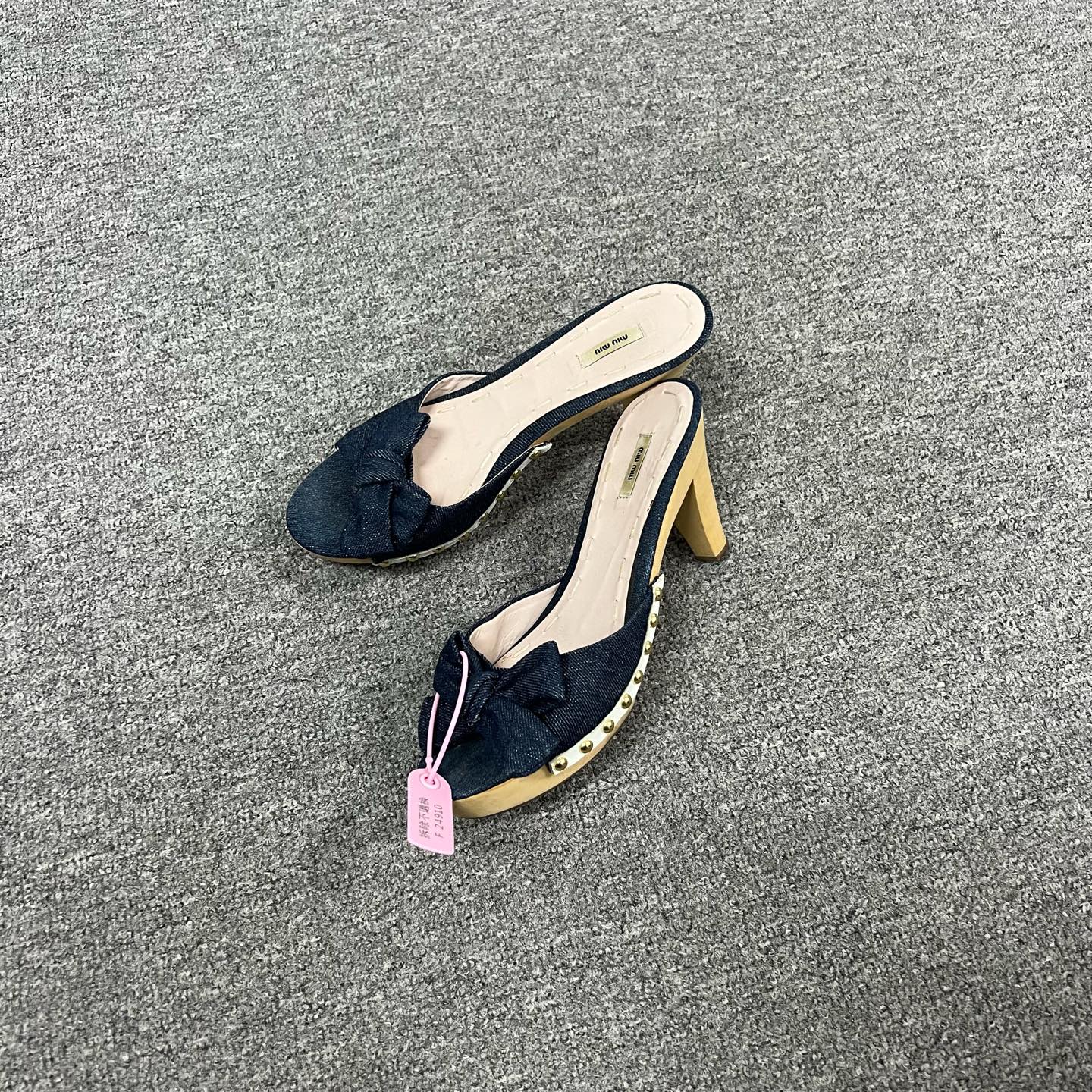 90新 AMIPARIS miumiu丹宁高跟鞋37码