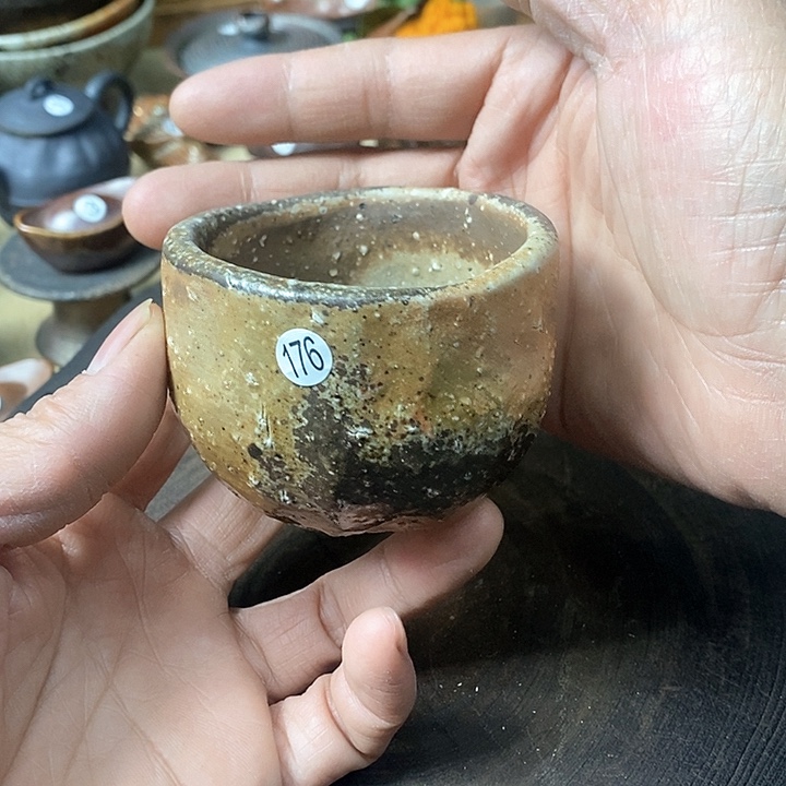 杯手工粗陶、柴烧茶器
