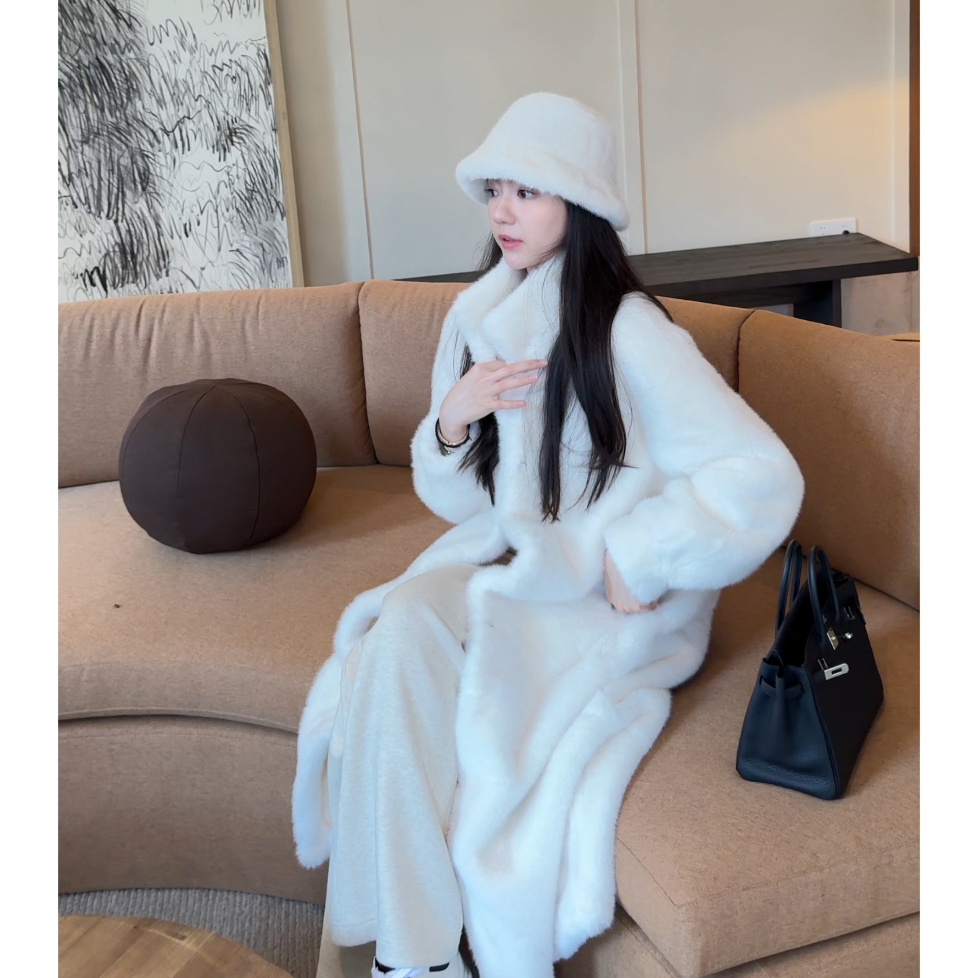 Zwinnie/詹维尼【白雪】经典款设计感慵懒毛毛外套 GYT202575