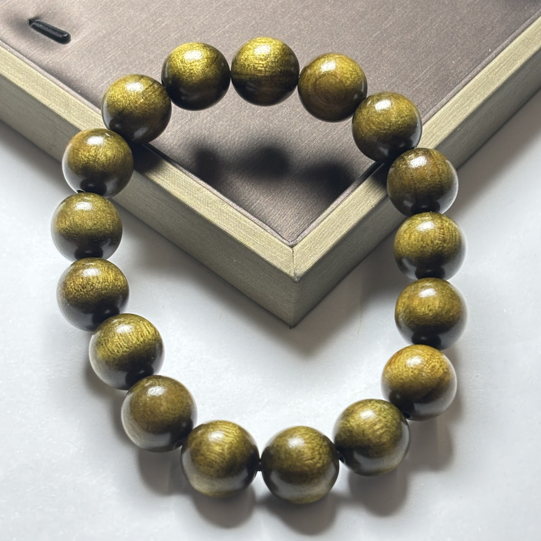 A944 黑金金丝楠木阴沉木12mm手串