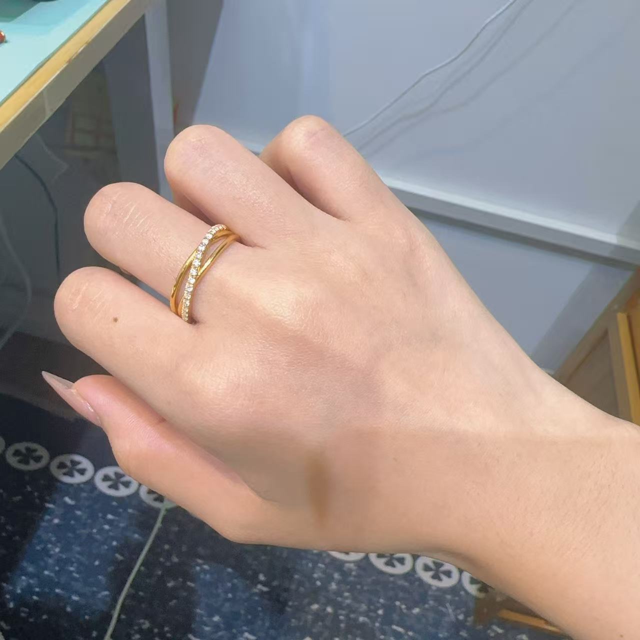 足金999黄金5G工艺时尚戒指