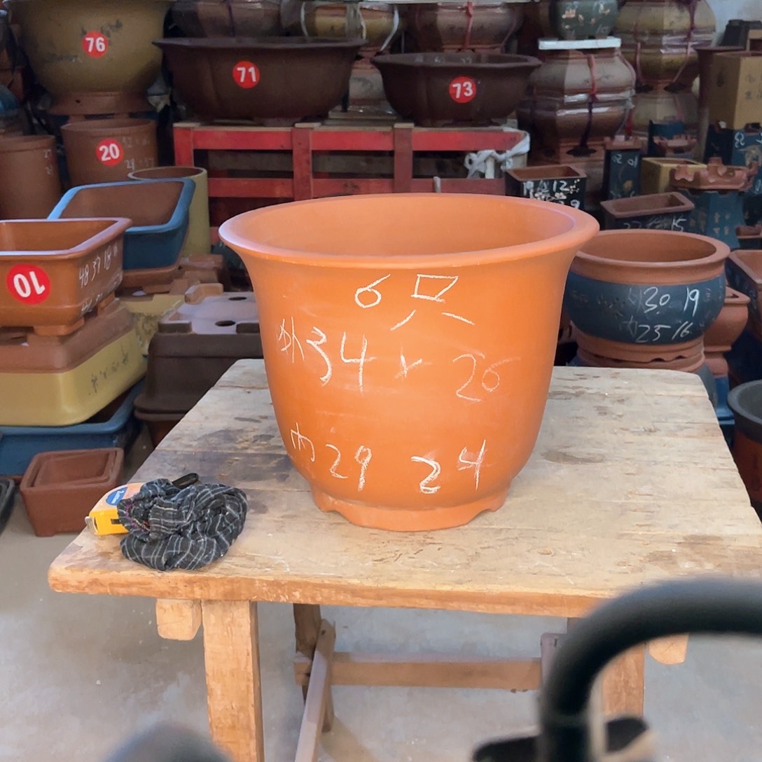 紫砂花盆高金钟盆6个