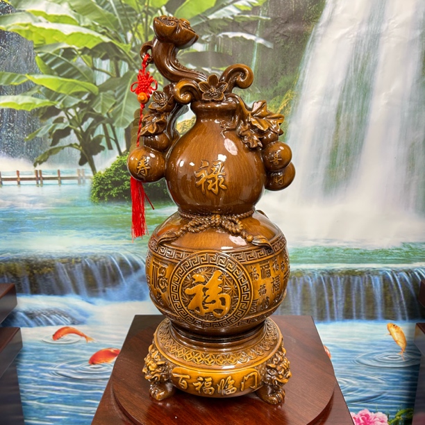 百福临门旋转葫芦摆件客厅玄关装饰乔迁开业礼品高约42