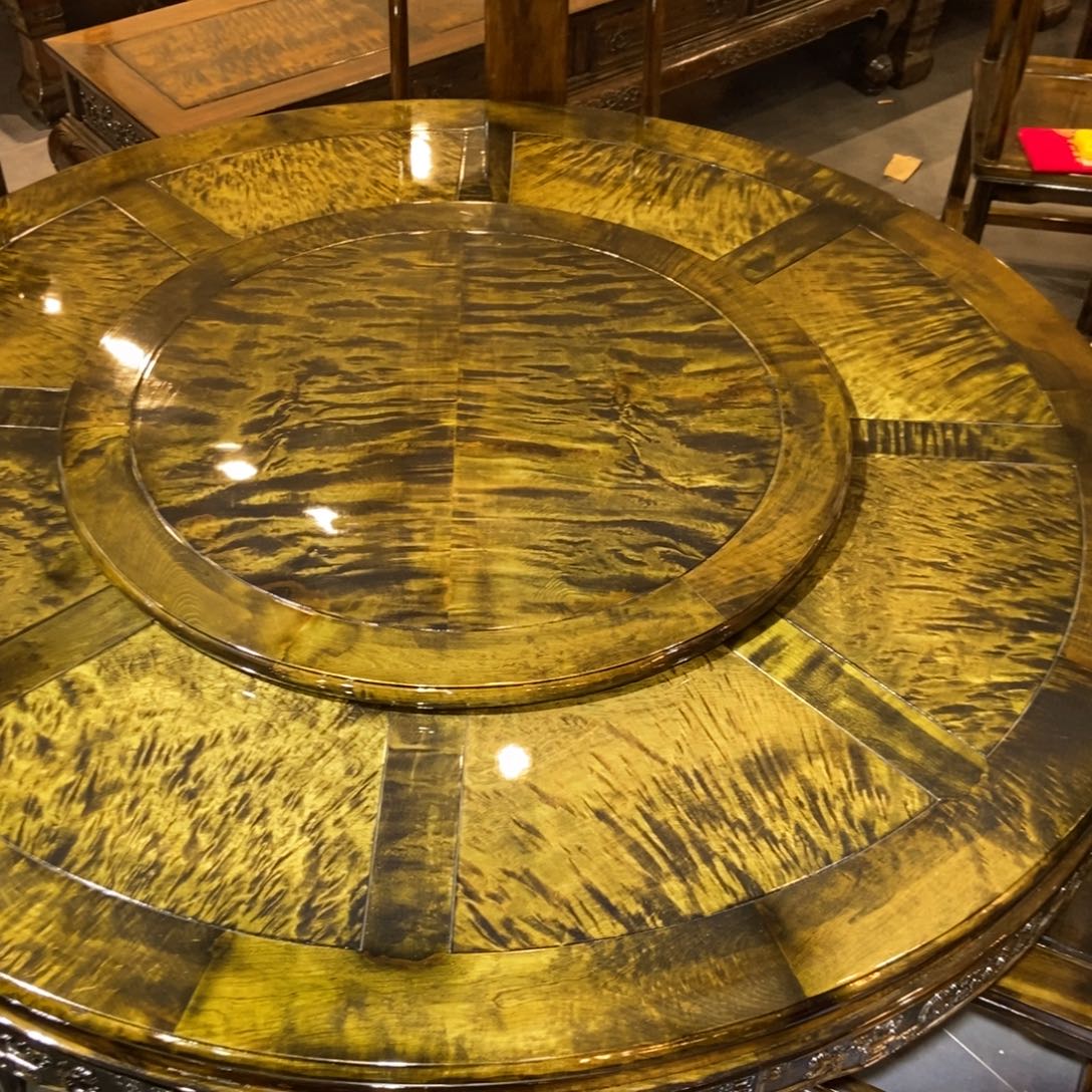 楠木圆餐桌九件套1.58米