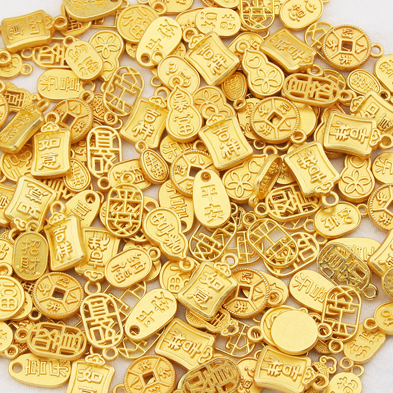 DIY金色饰品配件材料包耳环混装保色小挂件手链项链吊坠挂坠批发