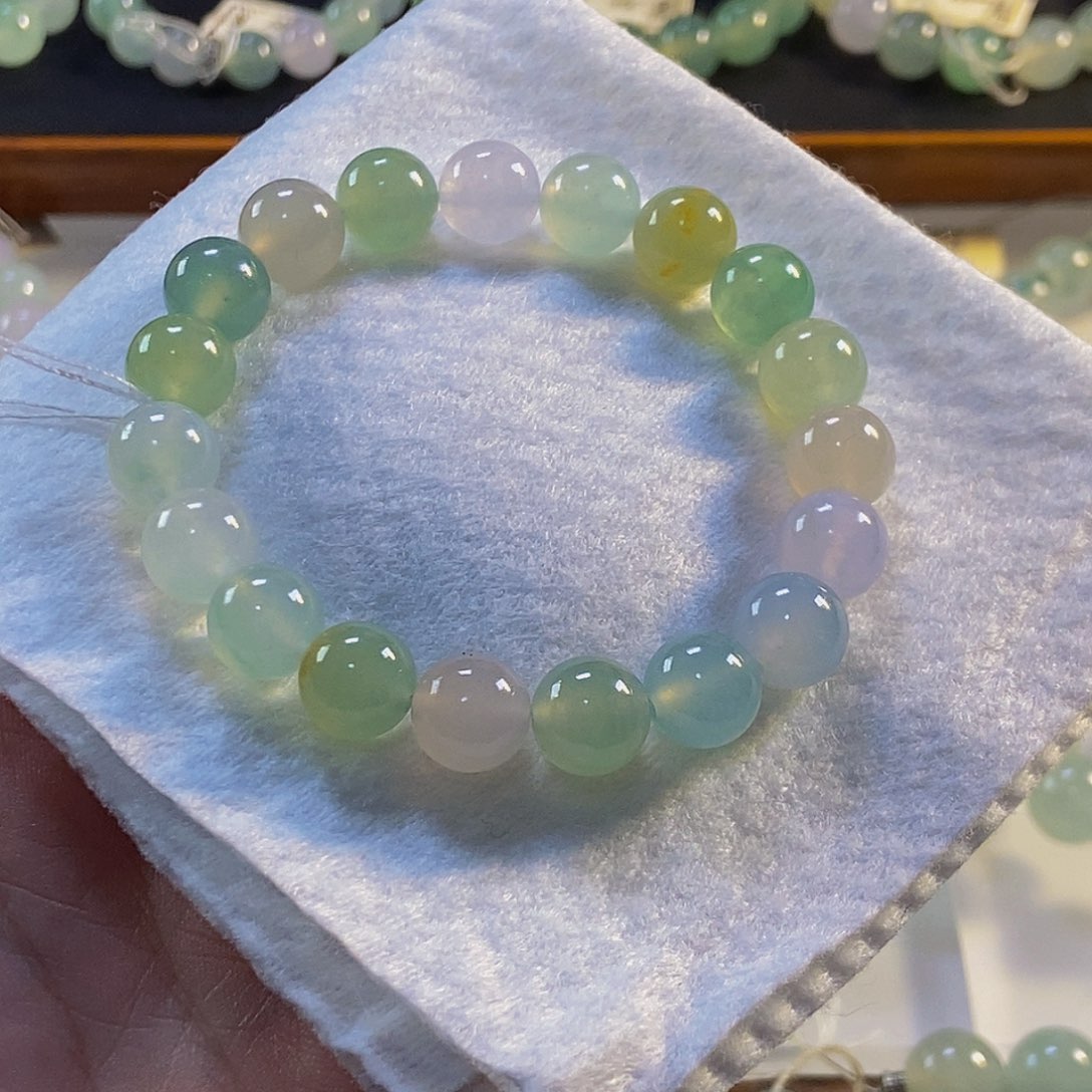 定制翡翠未镶嵌翡翠手串卡9.8