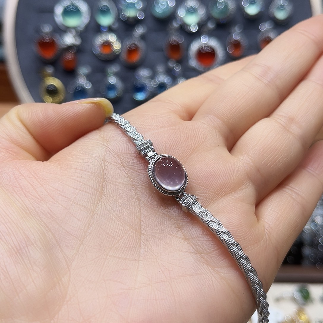 次***四手链银S925镶嵌萤石