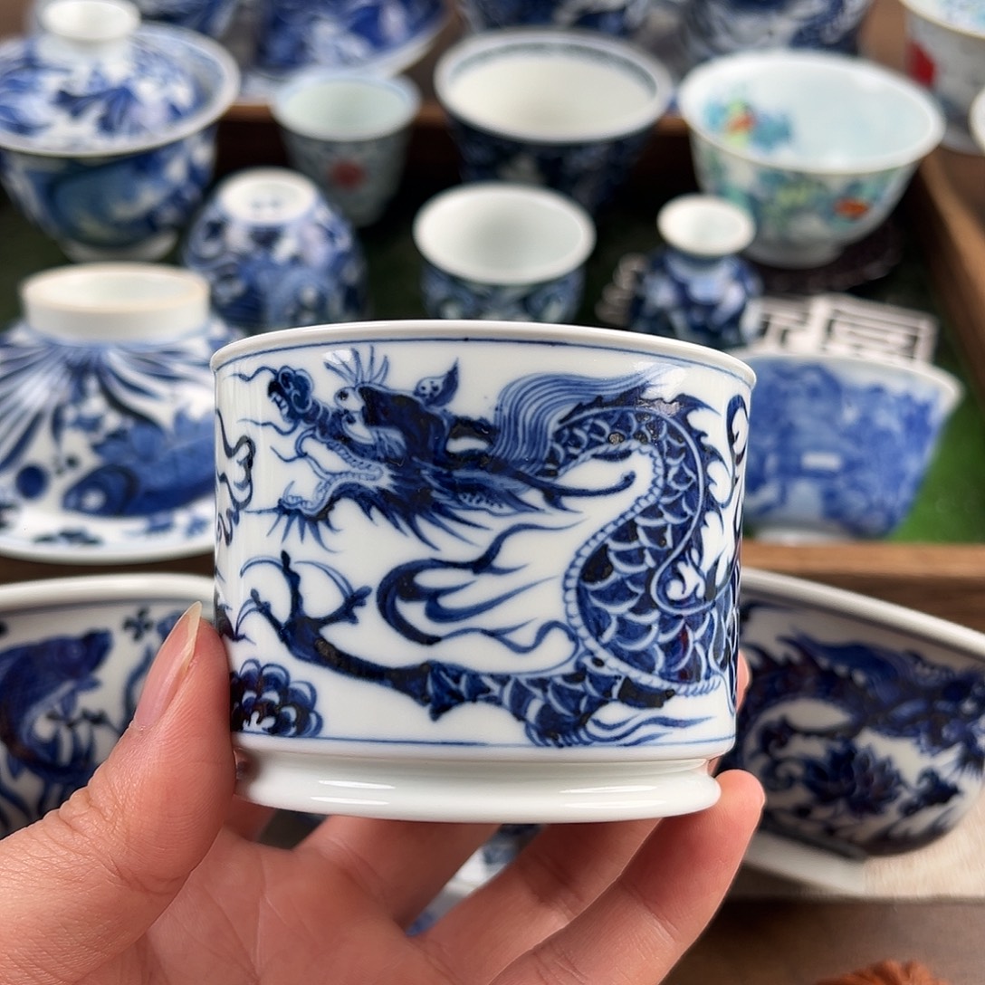 瓷杯子微瑕手工手绘