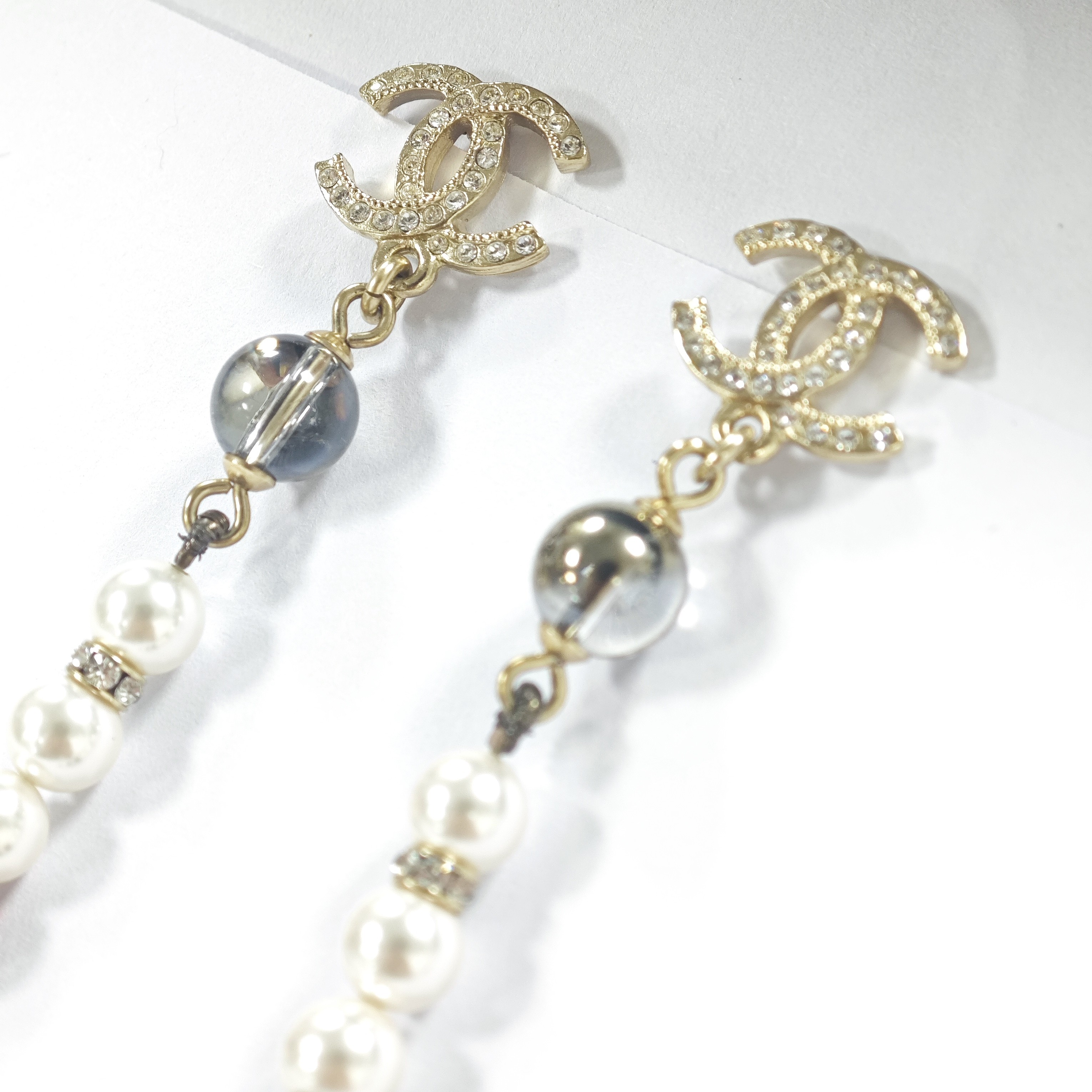 未使用 Chanel/香奈儿 香槟金彩色珠珠长款流苏满钻