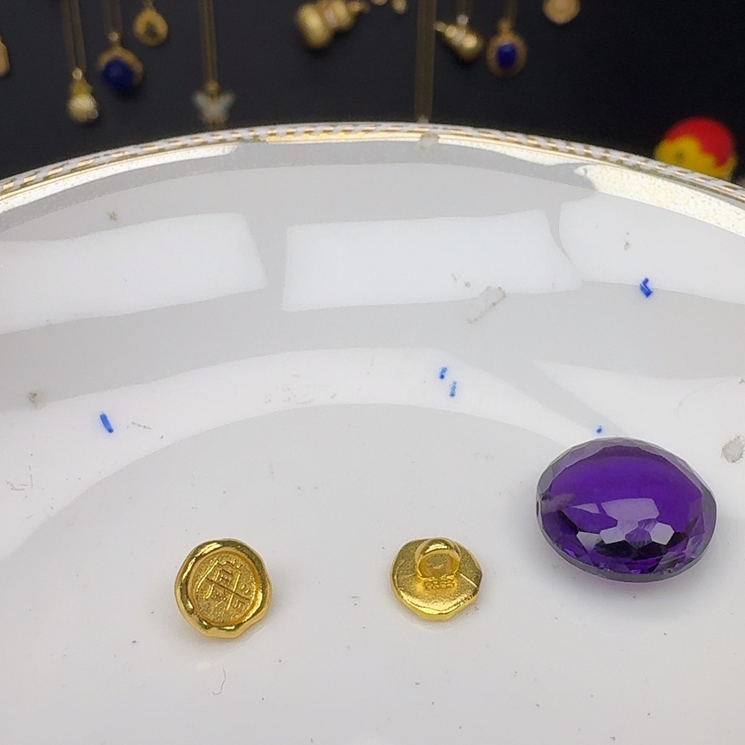 银S925镶嵌颈饰紫晶紫水晶925镶嵌205