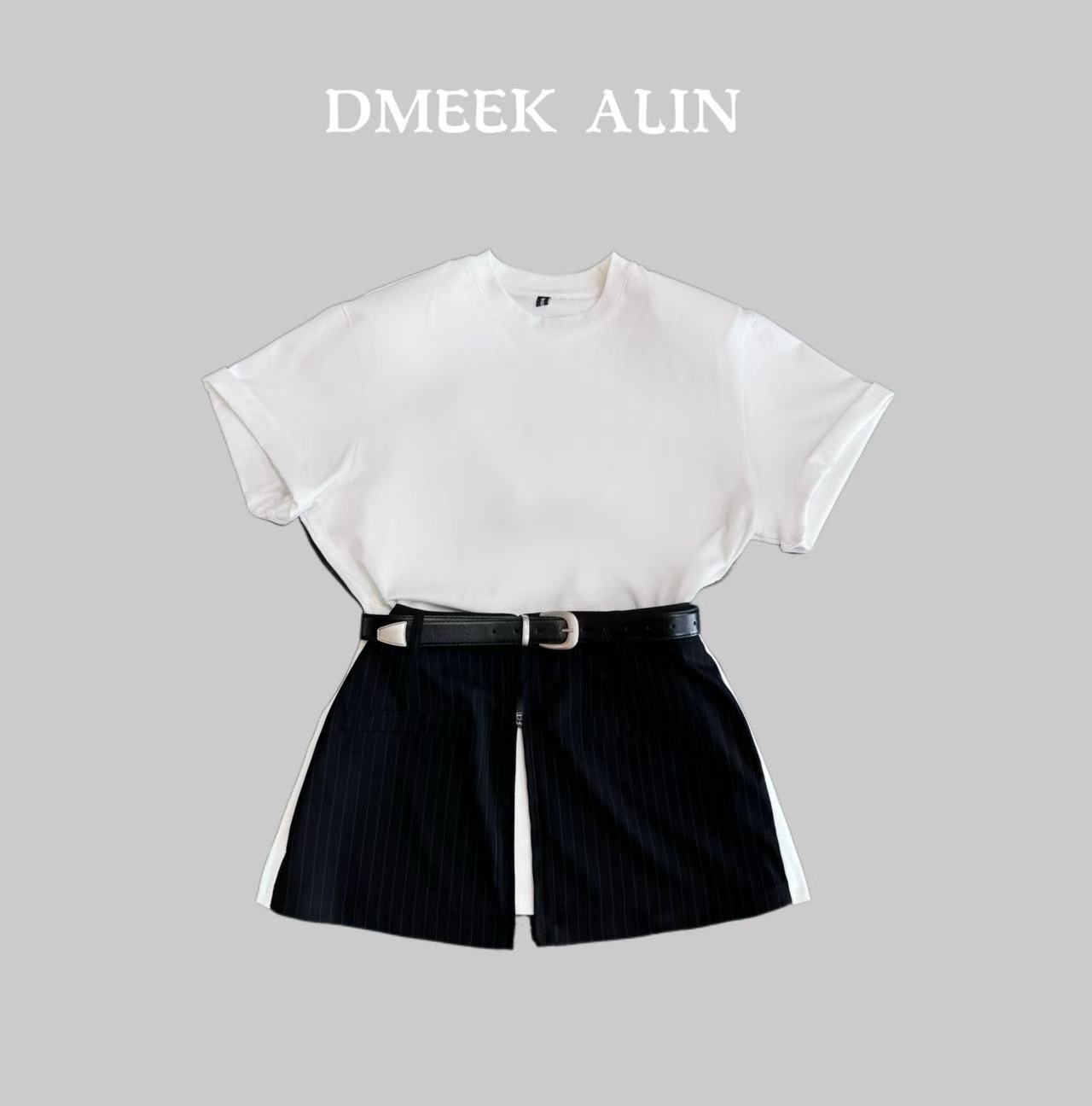 【XILIN ALIN 海岛双面 】小众气质感假两件拼接T恤