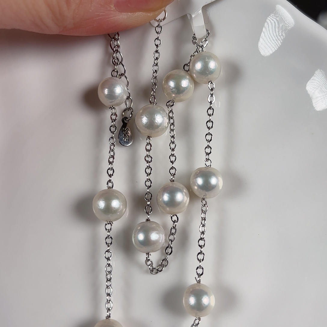 银S925镶嵌手绳淡水珍珠