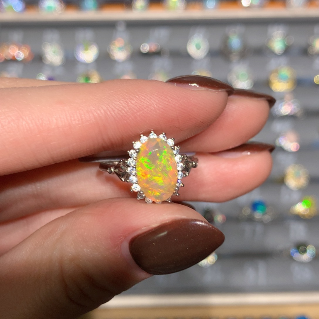 银S925镶嵌欧泊戒指t