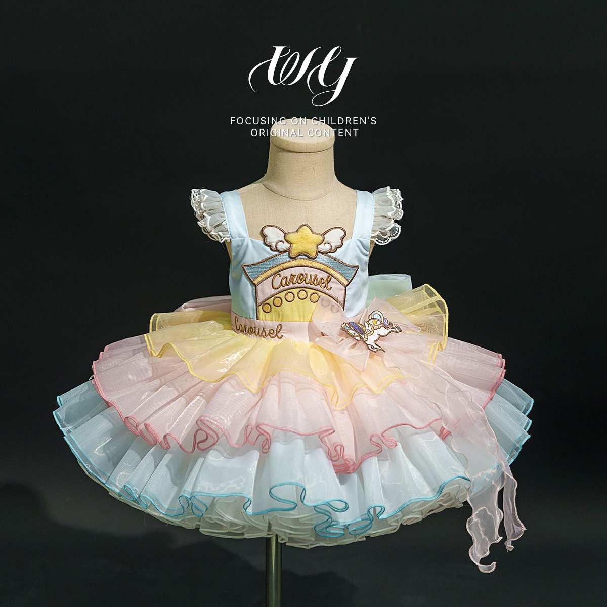 薇爷原创【甜心木马抖音限定】夏季重工洛丽塔女童宝宝连衣裙套装