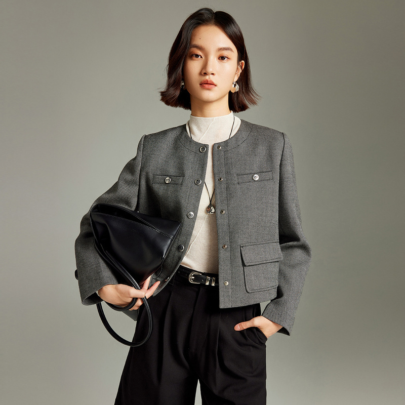 【尚雅专属】MOFAN摩凡秋新款灰色短外套MBW481115