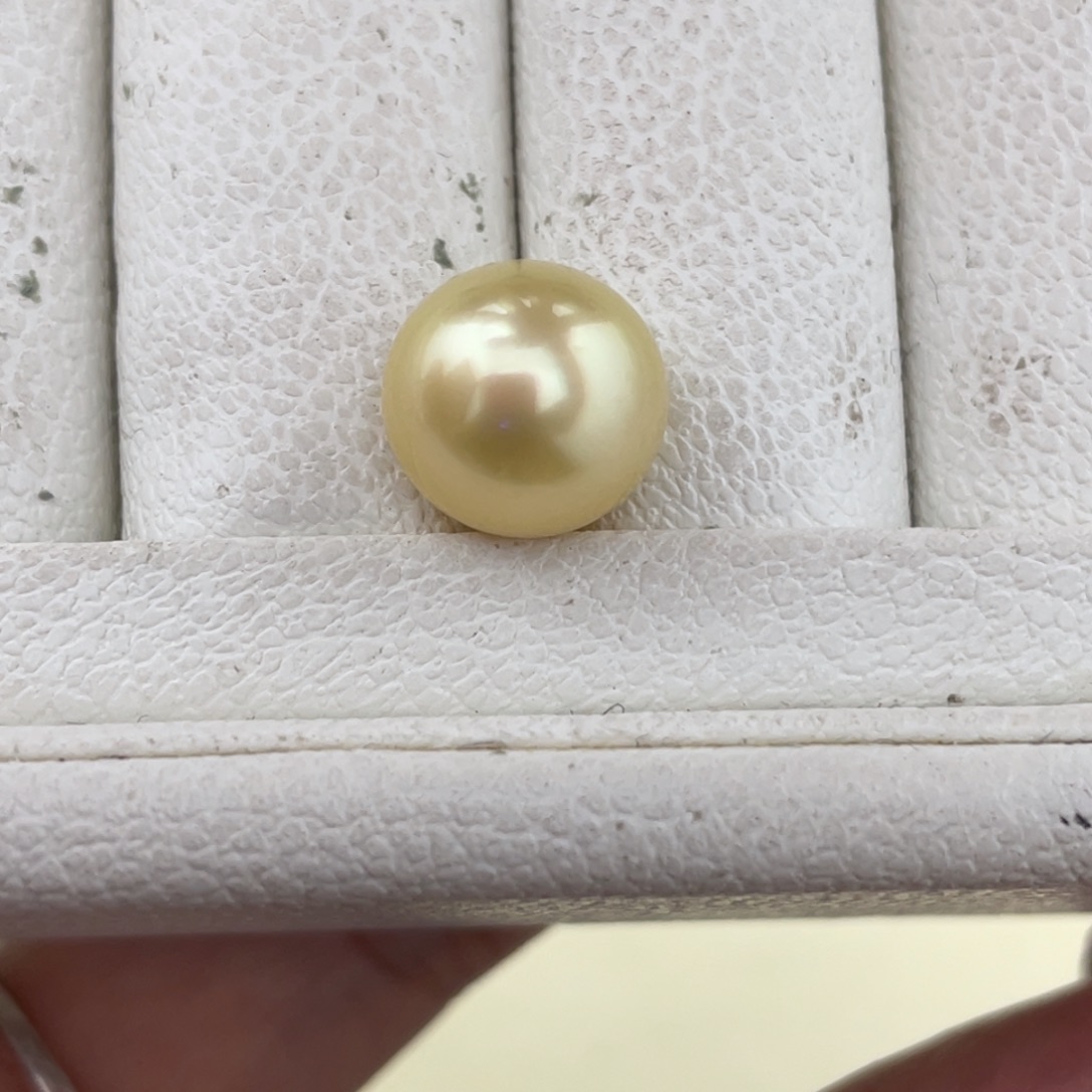 环***备定制海水珍珠未镶嵌裸珠金珠11.3mm