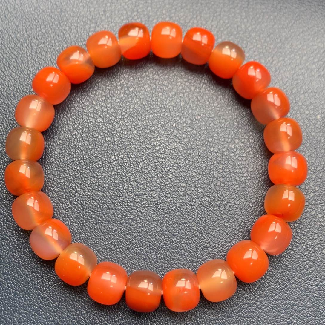 南红玛瑙未镶嵌保山天然原矿南红8mm+飘花手串