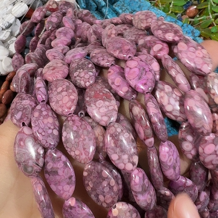 玛瑙/玉髓合金珠宝半成品一条紫色粉色法螺马眼