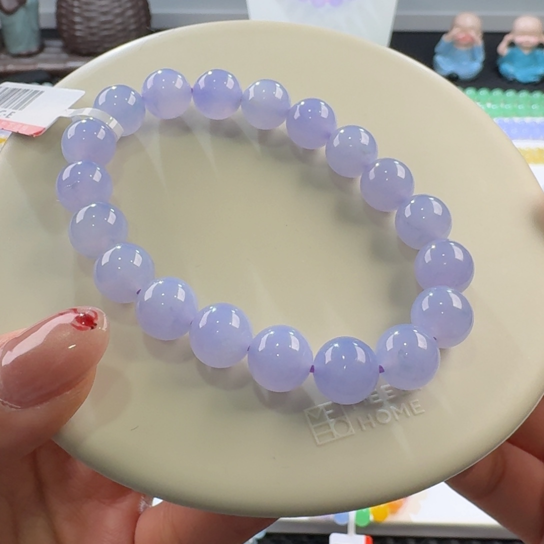翡翠手链未镶嵌力推浓妖紫单圈10mm