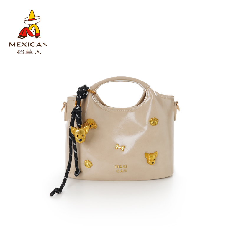 稻草人2025新款高级感小狗托特包女手提单肩斜挎包时尚百搭