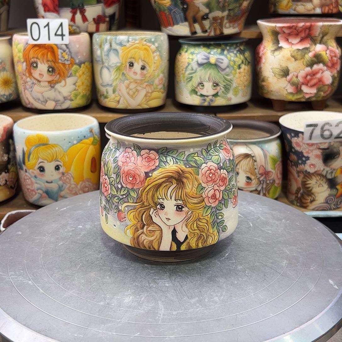 景德镇炫彩手绘口8.5外10高10