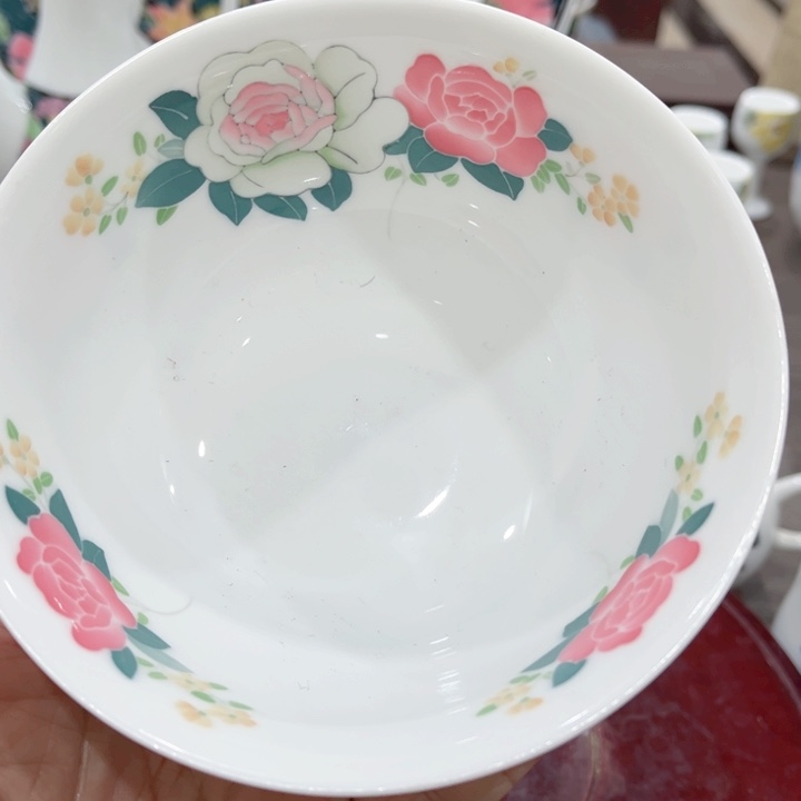 碟釉下五彩的瓷器和瓷器