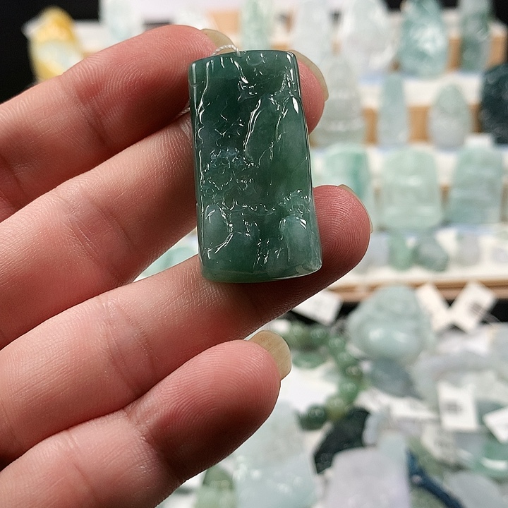 吊坠(不含链)未镶嵌翡翠28山水牌