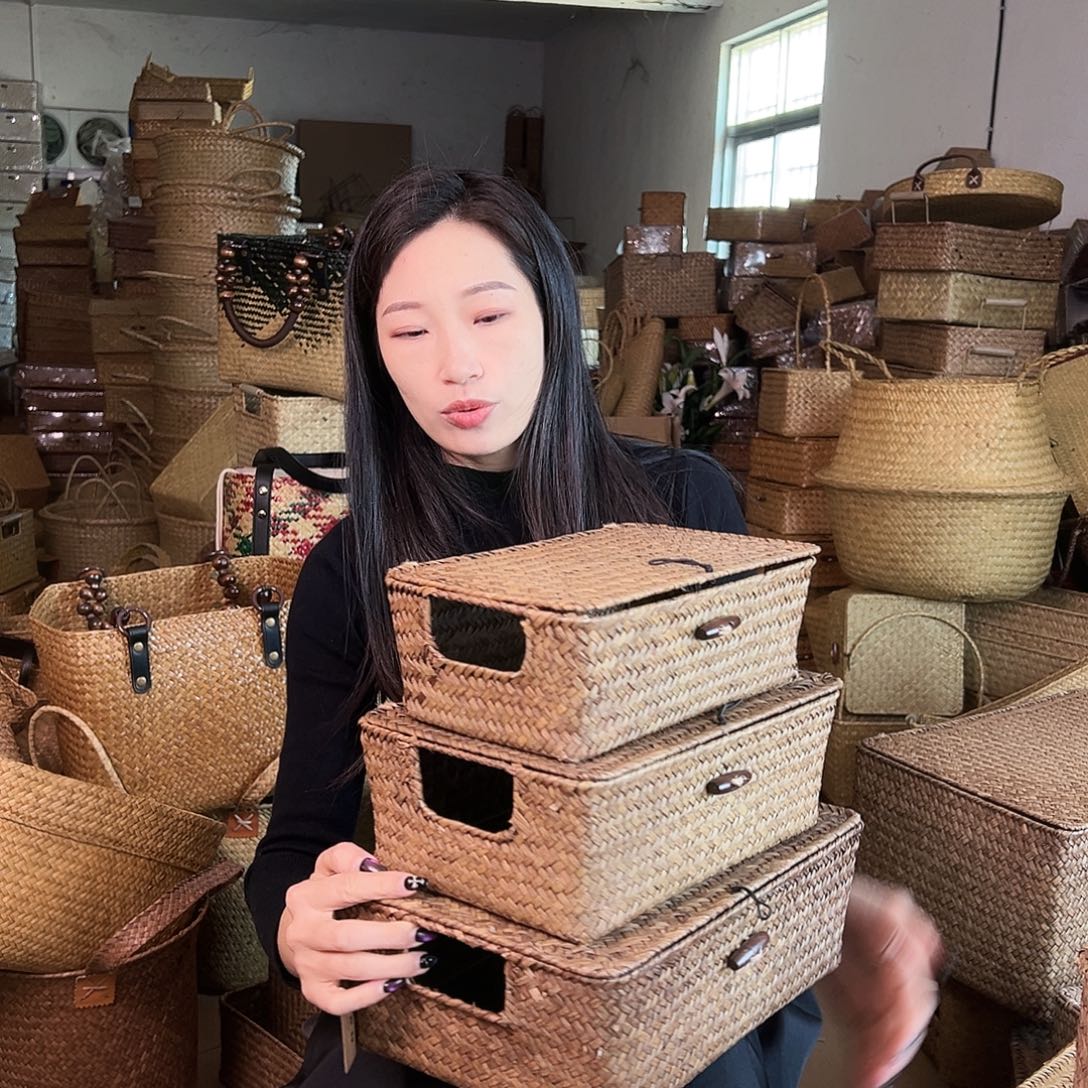 草编草编包/草编收纳盒带瑕疵