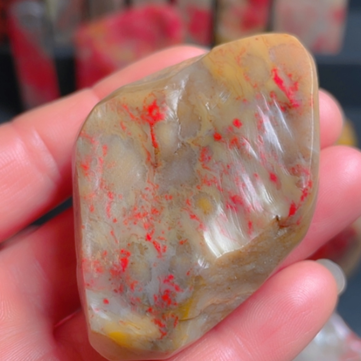 【闪购商品】昌化鸡血石昌化鸡血石冻底把玩