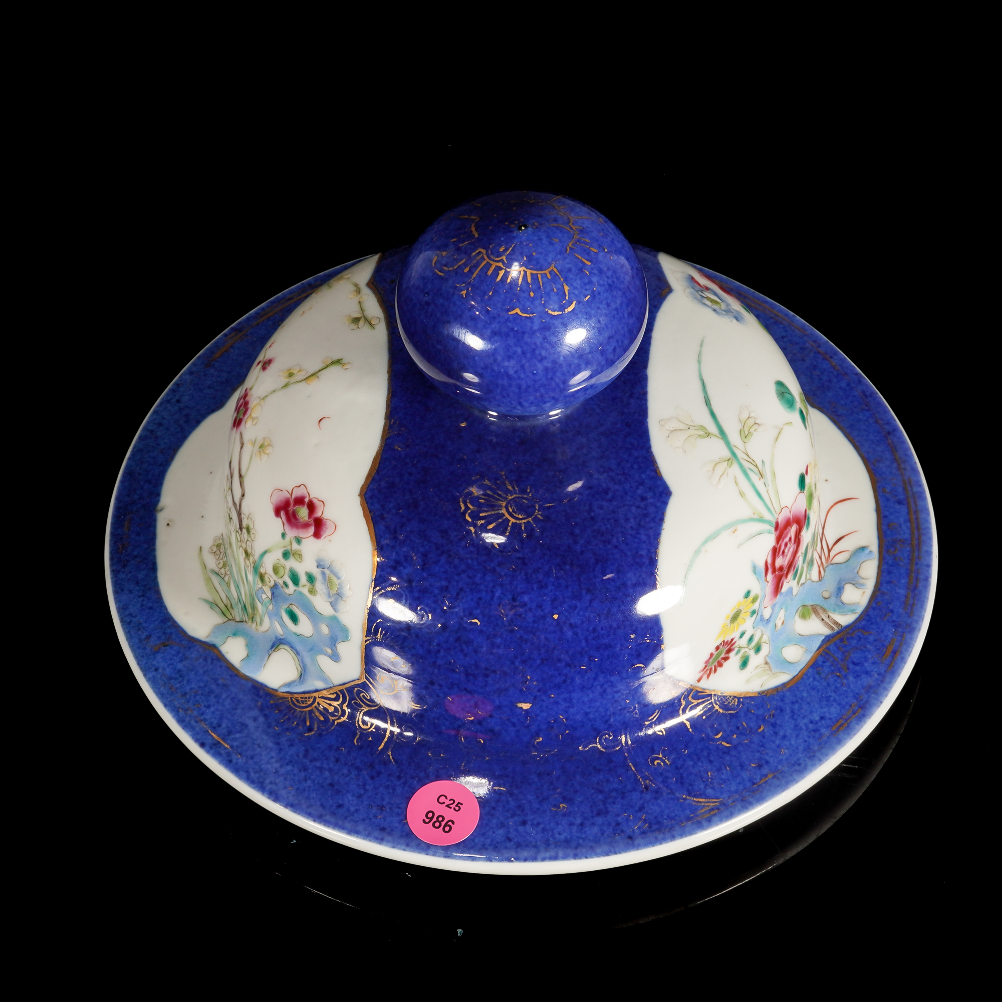 清早期粉彩罐盖/c986