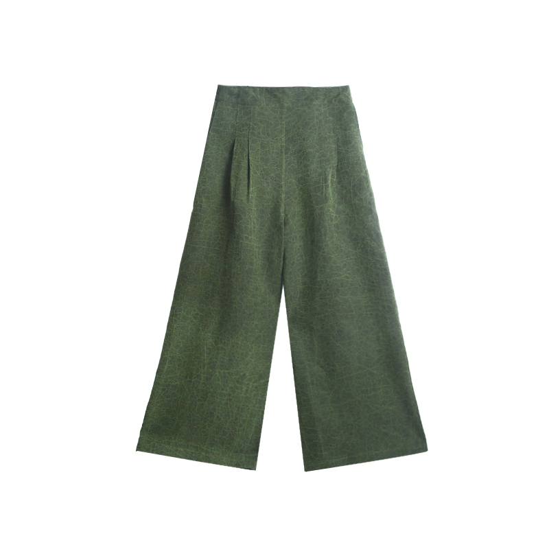 35姆米满分桑蚕丝龟裂纹香云纱松紧阔腿裤12207-18-19