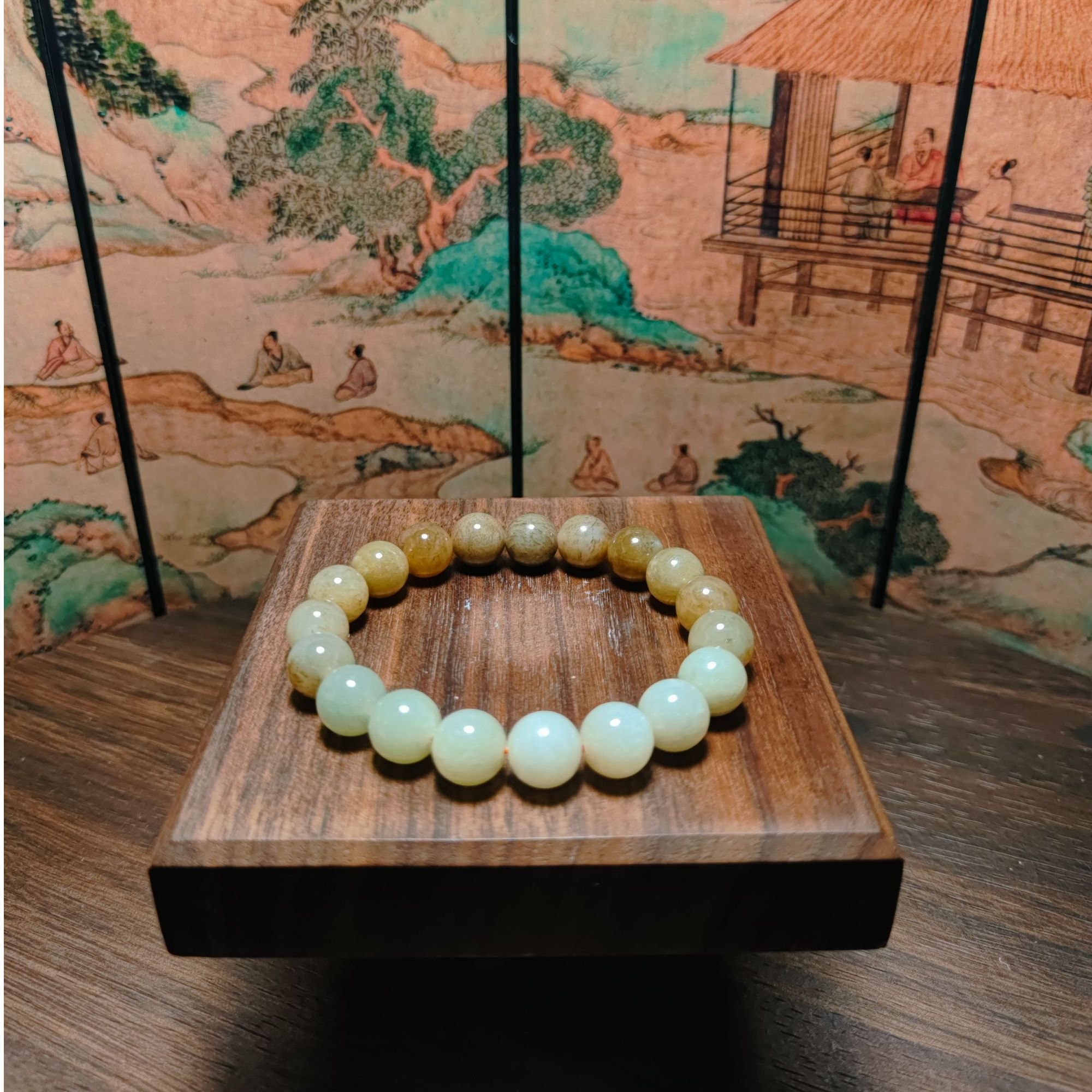 I和田玉渐变圆珠手串1596