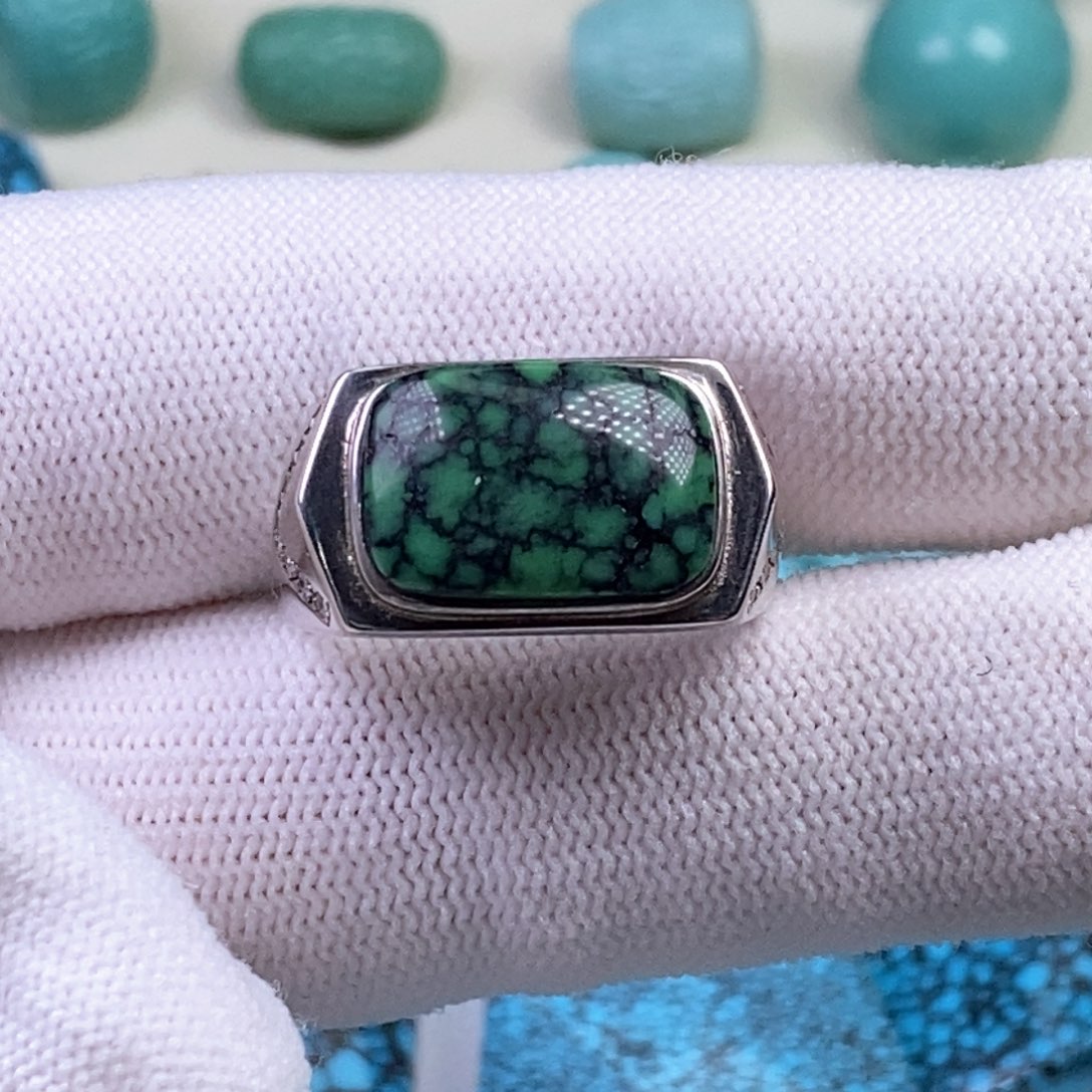 绿松石戒指银S925镶嵌