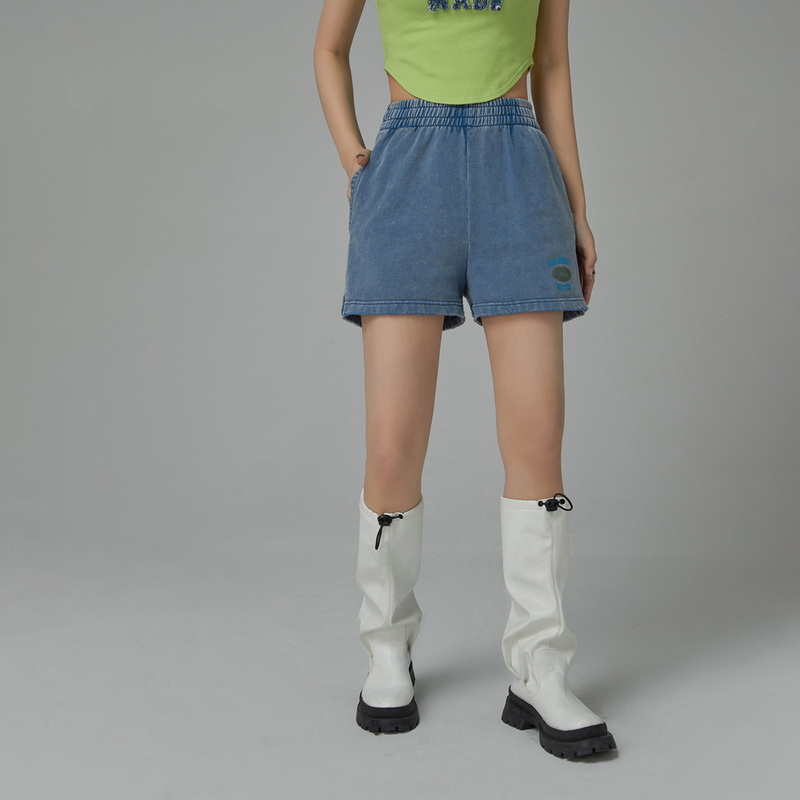 C002【金拐子专属】CHUU字母印花设计简约显瘦宽松百搭高腰休闲裤-F