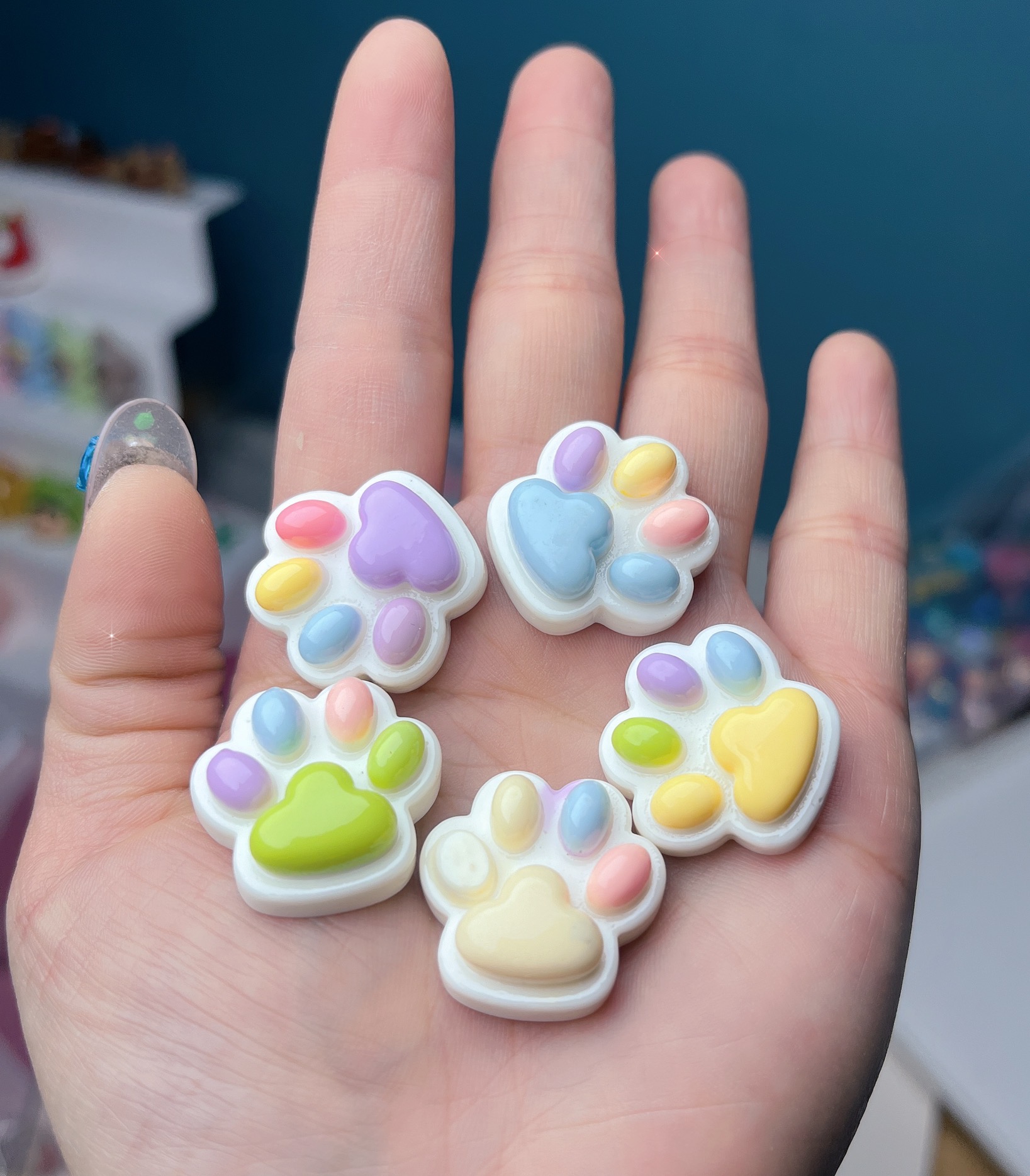 【许愿 对碰 】实色可爱猫抓装饰diy 摆件