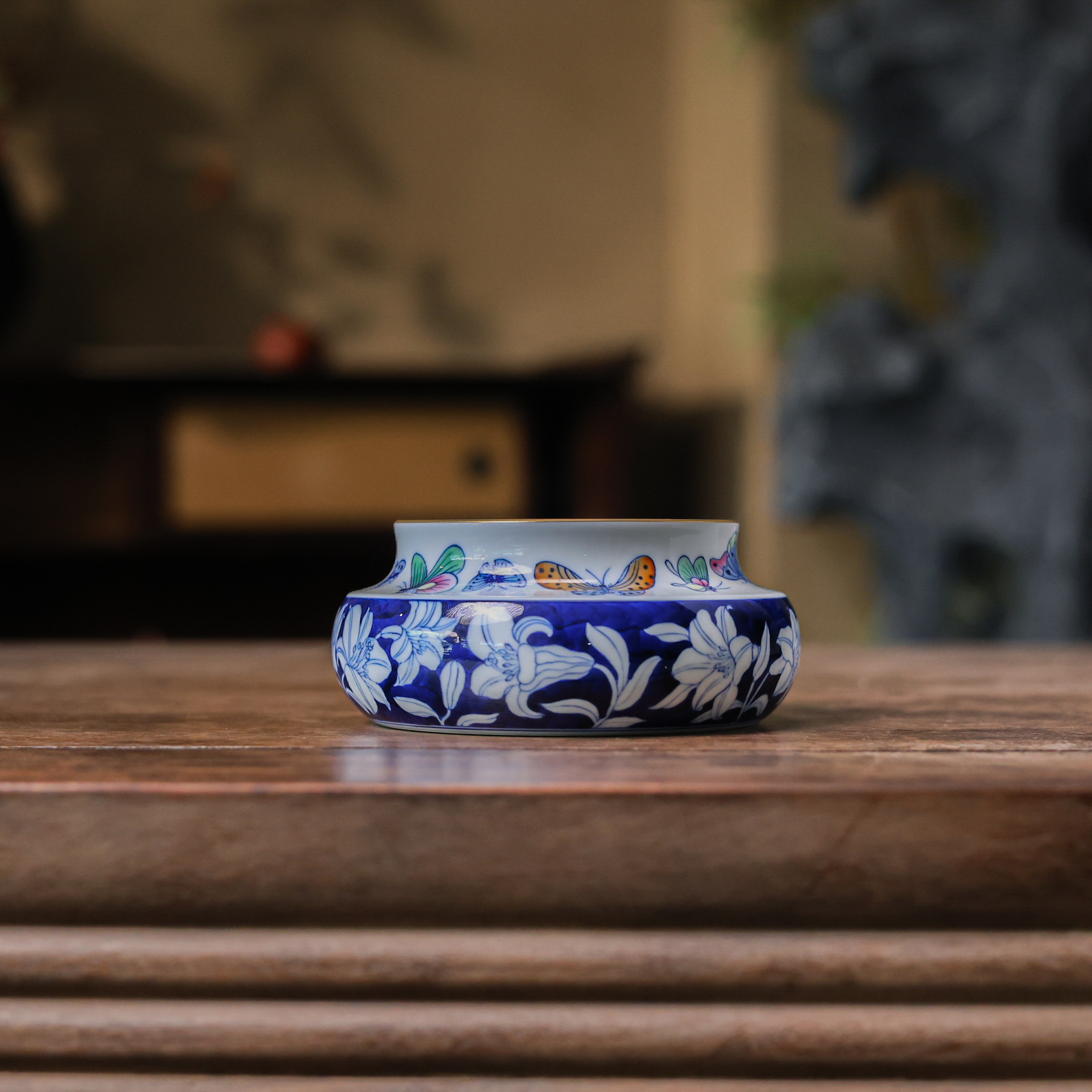 【叁山】百合蛱蝶-卓君-建水 茶道配件（卓君S0244）