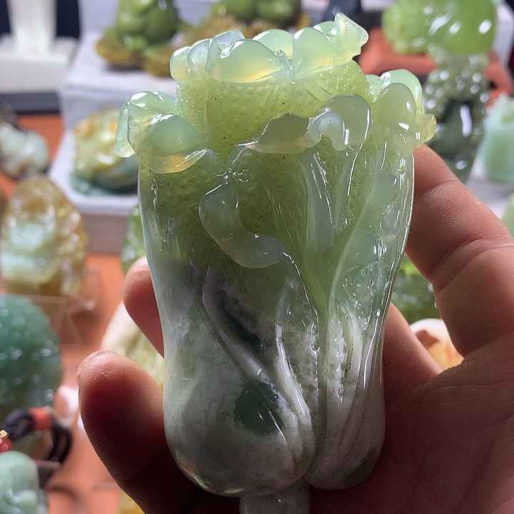 岫玉手把件未镶嵌