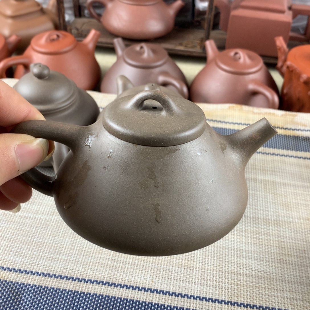 紫砂茶壶黄龙山青灰紫泥