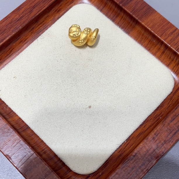 足金999生肖卷卷蛇花花蛇小蛇蛇穿手串3D硬金工可