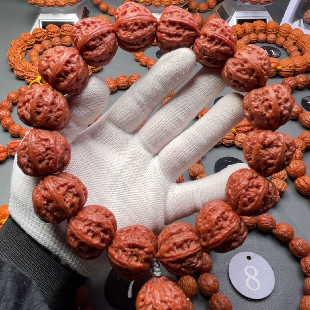 文玩核桃手串野生核桃霸王龙京八棱秋子手持