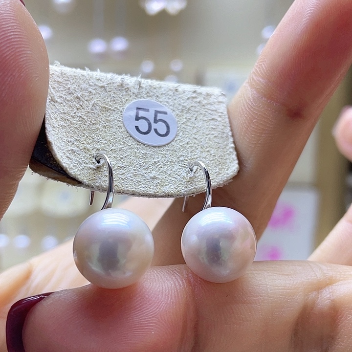 淡水珍珠耳饰银S925镶嵌