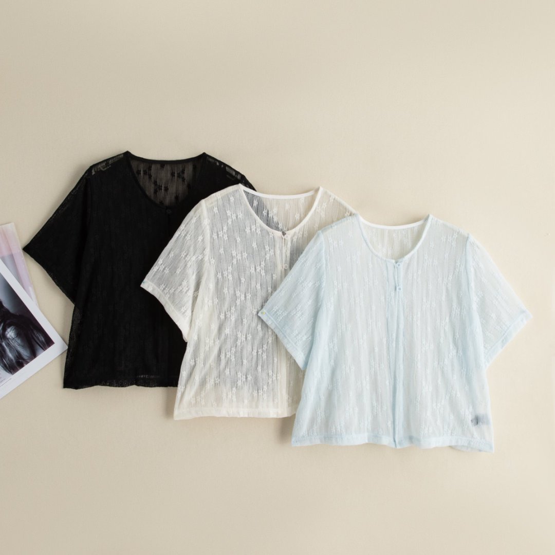 2025夏季短款纯色短外套蕾丝上衣黑色长裙时尚套装